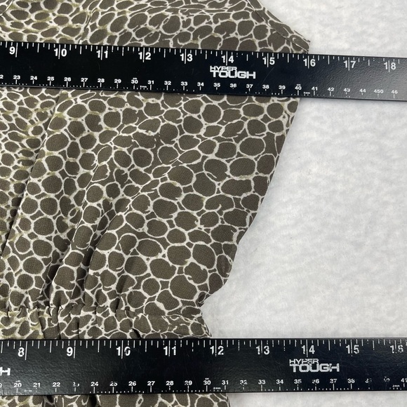 Banana Republic Dress‎ Womens 0 Brown Cream Circle Print Maxi V-Neck Sleeveless - Picture 6 of 11